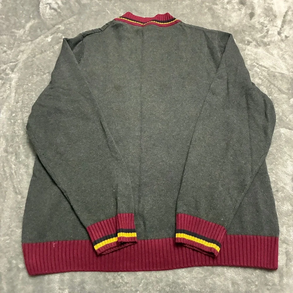 Argyleculture Russell Simmons Mens Cable Knit V Neck Sweater XL Gray - Picture 4 of 8